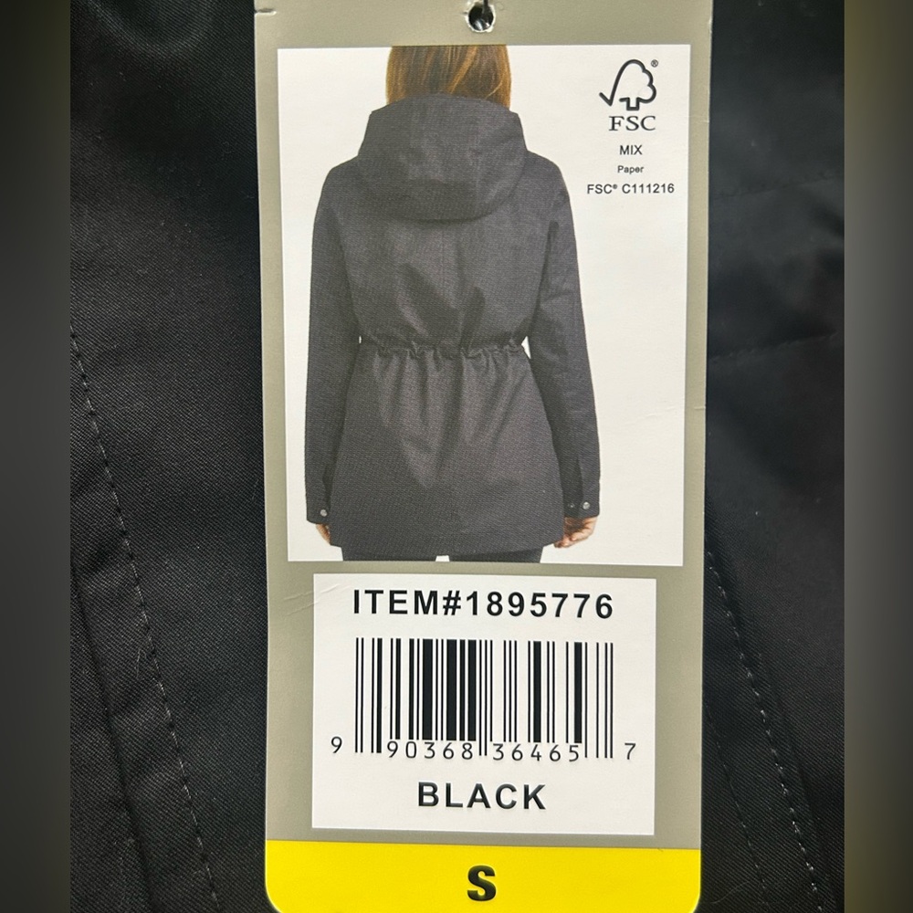 Hunter Womens Black Hooded Rain Jacket Small Waterproof Smock NWT - Picture 2 of 10